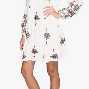 Free People Oxford Embroidered Open Back Babydoll Dress